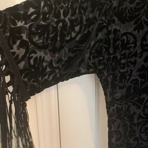 Zara Boho Black cut velvet kimono